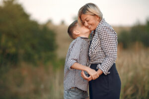 parent and child hugging