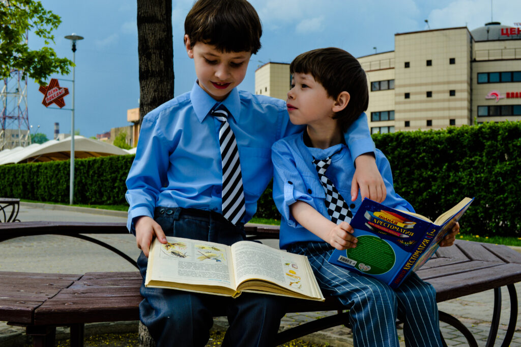 boys reading aloud