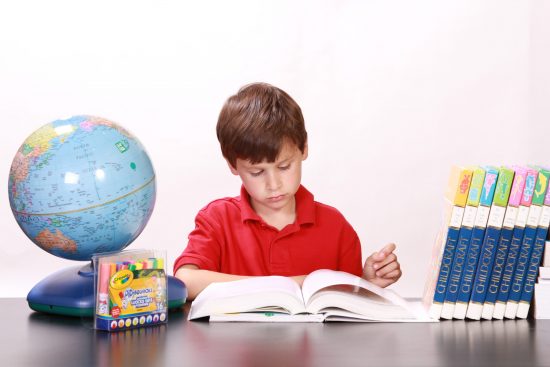 boy reading book